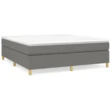 vidaXL Boxspringbett mit Matratze Dunkelgrau 160x200 cm Stoff