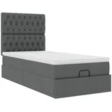 vidaXL Ottoman-Bett mit Matratze Dunkelgrau 100x200 cm Stoff