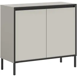 xonox Kommode Tron 92 x 83 x 38 cm Kaschmirgrau Nachbildung / Schwarz