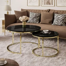 lookway COUCHTISCH CIRI 2-in-1 CHROME gold