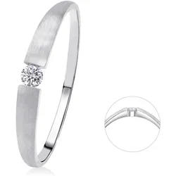 Diamantring ONE ELEMENT "0,03 ct Diamant Brillant Ring aus 585 Weißgold" Gr. 51, silber, Fingerringe, Damen, 51,mit Diamant, Weißgold 585-Diamanten, Weißgold 585, Diamanten, Damen Gold Schmuck