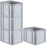 Proregal Spar Set 4x Eurobox Nextgen Economy Griffe Geschlossen HxBxT 32 x 30 x 40 cm 30 Liter Eurobehälter Transportbox Transportbehälter