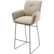 DeLife Barstuhl Nela-Flex Materialmix Schlamm Kufengestell Metall Taschenfederkern, Barstühle