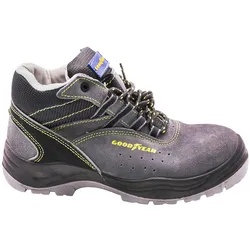 Goodyear Sicherheitsstiefel aus grauem Veloursleder mit hoher Widerstandskraft und antibakteriellem Futter, Größe 38