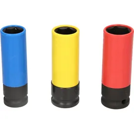 BRILLIANT TOOLS 1/2" Alu-Felgen-Kraft-Stecknuss-Satz 17 / 19 / 21 mm 3-tlg