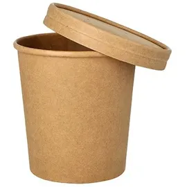 Papstar Suppenbecher Pappe rund 470 ml Ø 9,8 cm 500 St. Braun