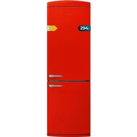 Cecotec Bolero Coolmarket Combi Origin 294 Retro-Kühl-Gefrierkombination (294 l, 1902 mm hoch, Red)
