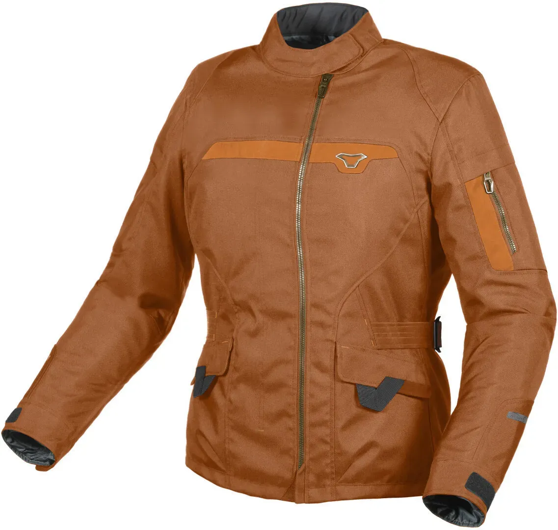 Macna Evora waterdichte dames motorfiets textiel jas, bruin, XS Voorvrouw