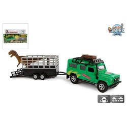 Dino World Spielzeug-Auto Land Rover mit Dino auf Anhänger