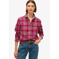 Superdry Flanellbluse »LUMBERJACK CHECK FLANNEL SHIRT«, Gr. XXS, Berry Red Check, , 67768849-XXS