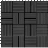 vidaXL 22 Stk. Terrassenfliesen 30 x 30 cm 2 qm WPC Schwarz