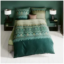 KAEPPEL Mako-Satin Bettwäsche Opulence grün 135x200 cm + 80x80 cm - grün