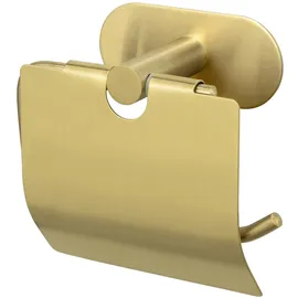 Wenko Turbo-Loc® Bad Acessoires Toilettenpapierhalter mit Deckel Orea Gold Matt, Befestigen ohne bohren
