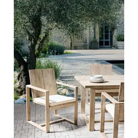 Beliani Azzanello Gartenstuhl 2er Set 0 x 0 x 0 cm hellbraun/cremeweiß