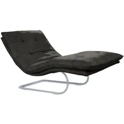 Relaxliege W.SCHILLIG "daily dreams", grau (anthrazit z69), B:95cm H:91cm T:170cm, Longlife Xtra-Leder Z69: Das feinnarbige, gedeckte Softleder Z69 besticht durch seine außergewöhnliche Weichheit im trendigen u00bbVintage-Looku00ab, Hautstärke 0, 9 - 1, 1 mm, Sofas, in Waffelkissen-Optik, wahlweise mit Motor, silber matt, in 2 Breiten