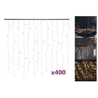 VidaXL Lichtervorhang LED Eiszapfen 10 m 400 LED Warmweiß