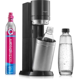 Sodastream Duo schwarz + Glaskaraffe + PET-Flasche + Zylinder