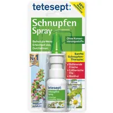 tetesept Schnupfen Spray – Nasenspray mit 5 ätherischen Ölen bei Erkältung - befreit die Nase, erleichtert das Durchatmen und befeuchtet die Nasenschleimhaut – 1 x 20 ml