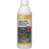 HG Gegen üble Gerüche aus Abflüssen, löst Schmutz und beseitigt Gerüche in Abflüssen, Rohrreiniger für Bad, Küche, Dusche und Waschbecken - 500 g