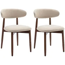 Esszimmerstuhl Stoff beige 2er Set