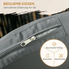 Outsunny 2er-Set Gartenstühle 57 x 60 x 71 cm schwarz mit Kissen