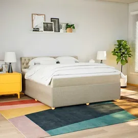 vidaXL Boxspringbett 180 x 200 cm Creme