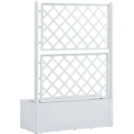 vidaXL Garten-Hochbeet mit Spalier und Selbstbewässerungssystem Weiß