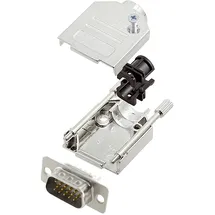 Encitech DTZK09-HDP15-K 6355-0012-01 D-SUB Stiftleisten-Set 180° Polzahl: 15 Lötkelch 1 Set