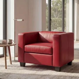 MCW Sessel Lille Leder 86 x 70 x 75 cm Rot mit Rollen
