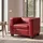 MCW Sessel Lille Leder 86 x 70 x 75 cm Rot mit Rollen