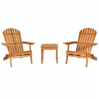 KOMFOTTEU Balkonset, mit 2 Adirondack Sesseln & 1 Beistelltisch beige