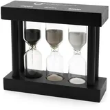 Bredemeijer schwarzer Tea-Timer aus Holz - kleine 3-fache Tee Sanduhren für 2,3 und 5 Minuten Ziehzeit