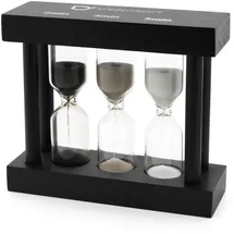 Bredemeijer schwarzer Tea-Timer aus Holz - kleine 3-fache Tee Sanduhren für 2,3 und 5 Minuten Ziehzeit