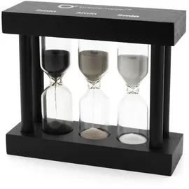 Bredemeijer schwarzer Tea-Timer aus Holz - kleine 3-fache Tee Sanduhren für 2,3 und 5 Minuten Ziehzeit