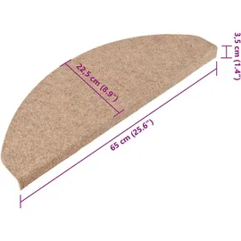vidaXL Stufenmatten Selbstklebend 15 Stk. 65x22,5x3,5 cm Beige