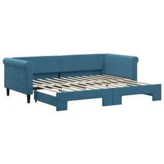 vidaXL Tagesbett Ausziehbar Blau 90x200 cm Samt vidaXL