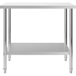 DELUKE® Edelstahl Arbeitstisch KUGO 100x60x85cm, Edelstahl Gastro-Arbeitstisch Arbeitsfläche Gastro-Küchentisch Küchen-Arbeitstisch