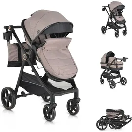 Moni Kinderwagen 2 in 1 Tokyo 22 kg umbaubar Wickeltasche Stoßdämpfer klappbar beige