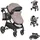 Moni Kinderwagen 2 in 1 Tokyo 22 kg umbaubar Wickeltasche Stoßdämpfer klappbar beige