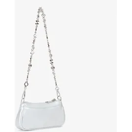 Valentino Elly Schultertasche Kunstleder Silber/Weiß