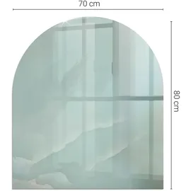Tulup Funkenschutzplatte Glas 80 x 70 cm Zartes Marmormuster Türkis/Grün