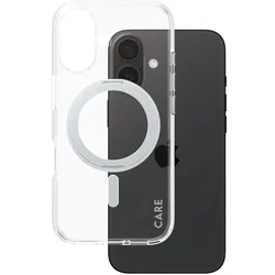 CARE by PanzerGlass® Feature Case Transparent Silber Kickstand & MagSafe für iPhone 16