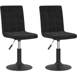 vidaXL Esszimmerstuhl drehbar Samt schwarz 2er Set