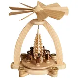 Volkskunstwerkstatt Unger Weihnachtspyramide Tischpyramide, Engel natur, Spanbaum