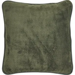 Dekokissen DONE. "Softie", grün (khaki, unifarben), B:45cm L:45cm, Polyester, Dekokissen_Sitzkissen_Kissenhüllen, Extra weiche und anschmiegsame Kissenhülle ohne Füllung, 1 Stück