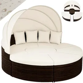CASARIA Polyrattan Sonneninsel Ø230cm braun/weiß