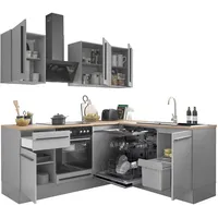 BASIC by Balculina Winkelküche Denver L-Form 220 cm grau