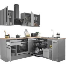 BASIC by Balculina Winkelküche Denver L-Form 220 cm grau