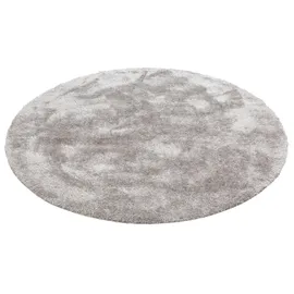 MY HOME Hochflor-Teppich Malin, rund, Höhe: 43 mm, Uni-Farben, leicht glänzend, besonders flauschig durch Mikrofaser grau Ø 190 cm x 43 mm