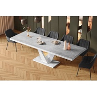 designimpex Esstisch Design Esstisch Tisch HEV-111 ausziehbar 160 bis 256 cm grau